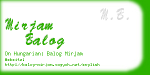 mirjam balog business card